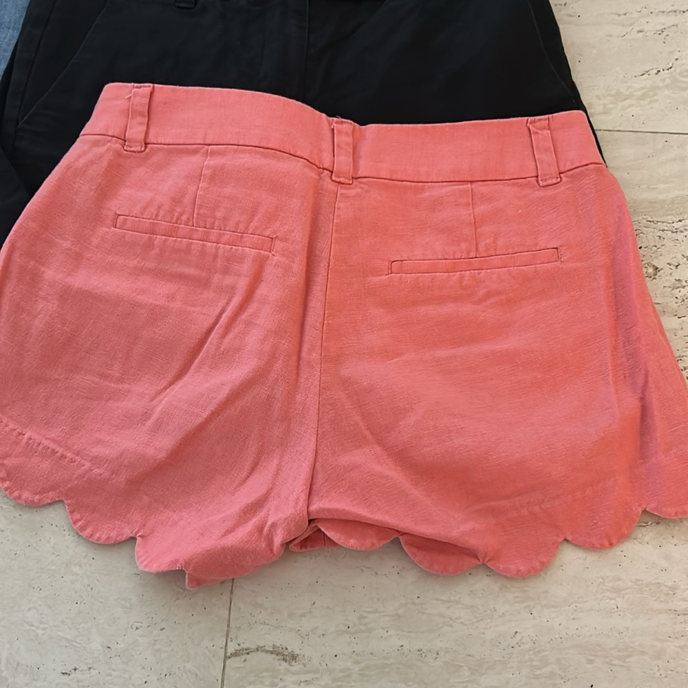 J. Crew Scalloped Shorts - White, Peach, Black, chambray blue - Picture 7 of 16
